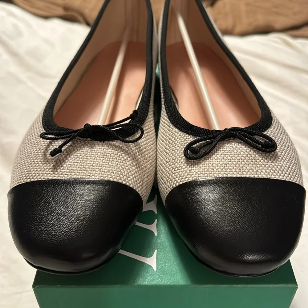 J.Crew Zoe cap toe ballet flats in Spanish canvas BX922